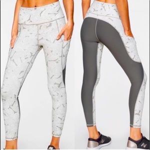 Athleta Palm Up for Anything leggings, gray/white, size S, NWOT